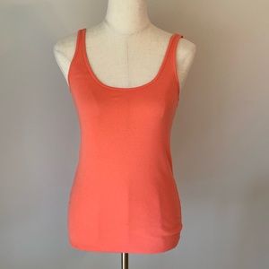 LOFT bright coral pink-orange scrappy tank